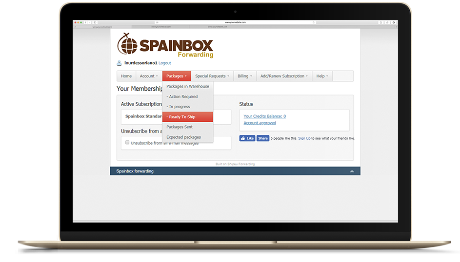 PACKAGES Spain order fulfillment Virtual address Europe forwarding postal mail
